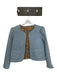 Size Est S Blue & Orange Denim Reversable Botanical Quilted Jacket Blue & Orange / Est S