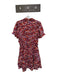 Joy Joy Size M Red & Multi Polyester Floral Front Pocket Short Sleeve Mini Dress Red & Multi / M