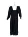 Hunter Bell Size XS Black Cotton Zipper Back smocked Square Neck Maxi Dress Black / XS