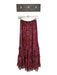 Misa Size M Maroon & Orange Polyester Sheer Abstract Sinch Waist Maxi Skirt Maroon & Orange / M