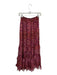 Misa Size M Maroon & Orange Polyester Sheer Abstract Sinch Waist Maxi Skirt Maroon & Orange / M
