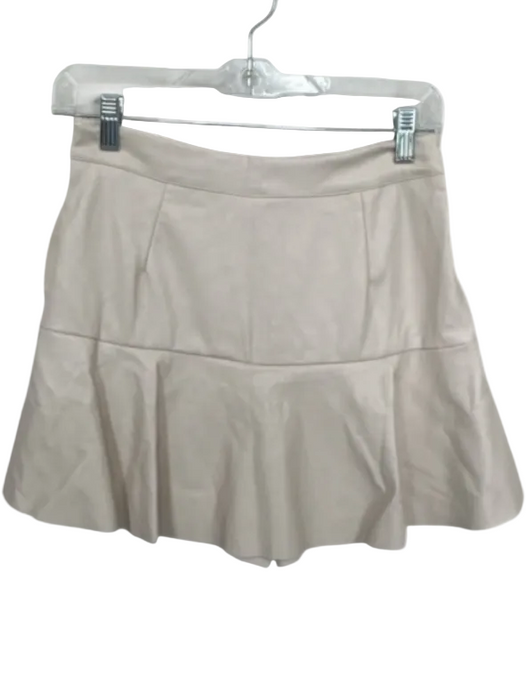 Do + Be Size S Cream Polyester Blend Vegan Leather Side Zip Wrapped Mini Skirt Cream / S