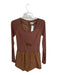 TCEC Size S Brown Nylon Blend Long Sleeve Back Zip Cut Out Athletic Romper Brown / S