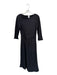 Akemi + Kin Size S Black Cotton Blend Shimmer Ribbed 3/4 Sleeve Maxi Dress Black / S