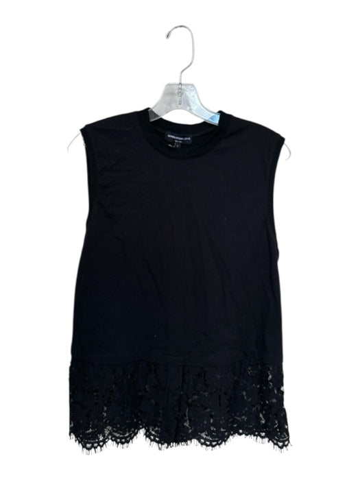 Generation Love Size S Black Cotton Blend Lace Sleeveless see through back Top Black / S