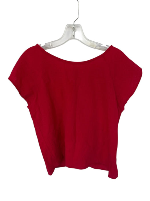 S'edge Size S/M Red Cotton Cap Sleeve Crinkle Drawstring Short Set Red / S/M
