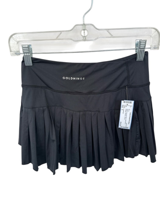 Goldhinge Size S Black Polyester Blend Waist Band Pleated Athletic Skort Black / S