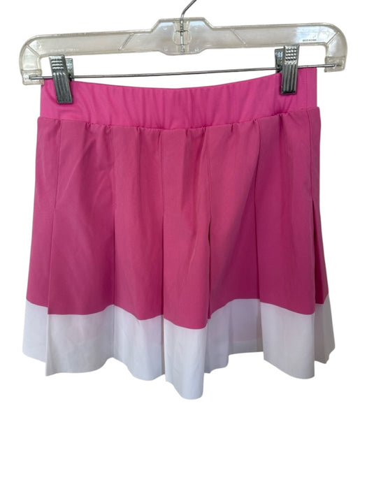 Varley Size S Pink & White Recycled Polyester Blend Waist Band Color Block Skort Pink & White / S