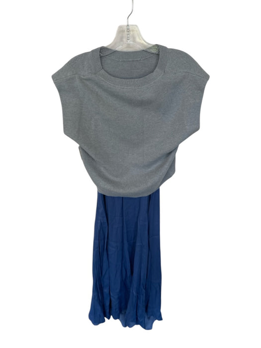 By Anthropologie Size XS Gray & Blue Viscose Blend Cap Sleeve Sweater top Dress Gray & Blue / XS