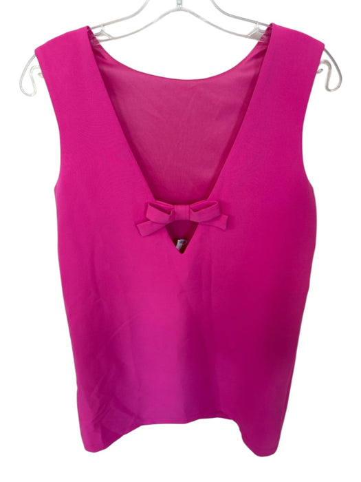 Glam Size S Pink Polyester Sleeveless Back Bow Shift Dress Pink / S