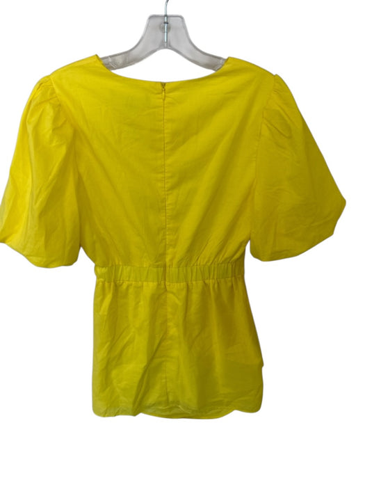 Strut & Bolt Size S Bright Yellow Cotton Short Balloon Sleeve Back Zip Dress Bright Yellow / S