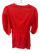 Rhode Size 2 Tomato Cotton 3/4 Balloon Sleeve Gathered Side Back Zip Dress Tomato / 2
