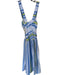 By Anthropologie Size XS Blue & Lime Green Cotton Racer Back Striped Maxi Dress Blue & Lime Green / XS