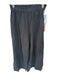 Mirth Size XS Black Cotton Elastic Waist Wide Leg Cropped Pants Black / XS