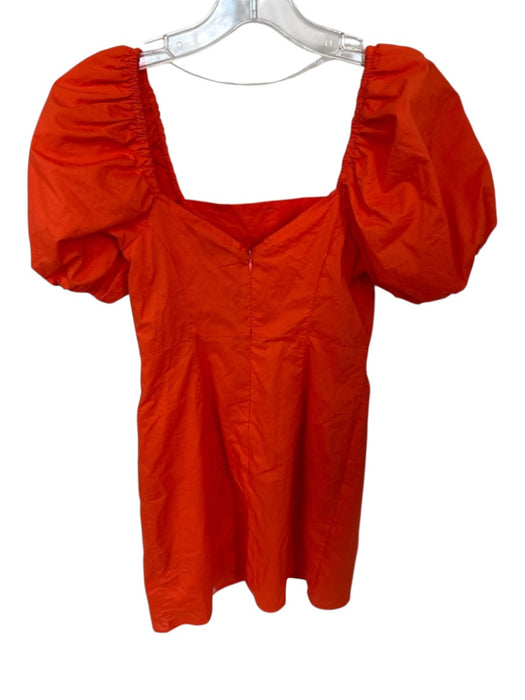 Sanctuary Size 0 Orange Cotton Short Balloon Sleeve Back Zip Mini Dress Orange / 0