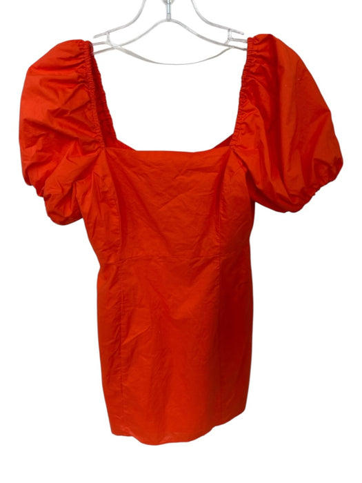 Sanctuary Size 0 Orange Cotton Short Balloon Sleeve Back Zip Mini Dress Orange / 0