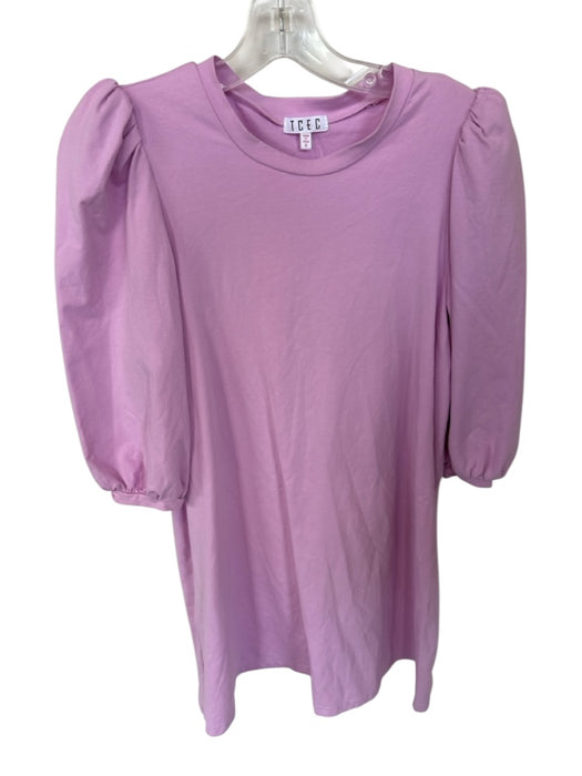 TCEC Size S Purple Cotton Blend 3/4 Balloon Sleeve Dress Purple / S