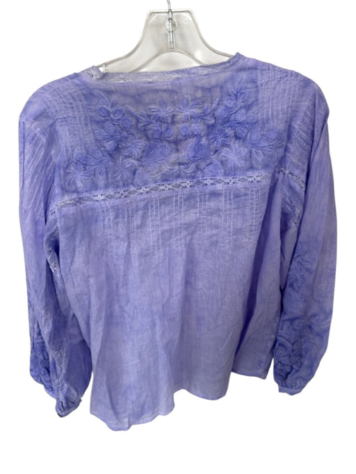 Muche et Muchette Size One Size Purple Cotton Long Sleeve Lace Detail Top Purple / One Size