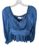 Hunter Bell Size 4 Blue Polyester Long Balloon Sleeve Pleated Peplum Top Blue / 4