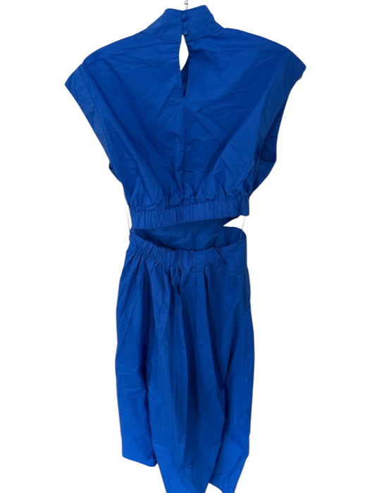 Sincerely Curs Size S Cobalt Blue Cotton Cap Sleeve Cut Out Sides Maxi Dress Cobalt Blue / S