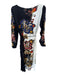 Farm Rio Size S Black & Blue Long Sleeve Flowers Button Detail Maxi Dress Black & Blue / S