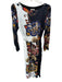 Farm Rio Size S Black & Blue Long Sleeve Flowers Button Detail Maxi Dress Black & Blue / S