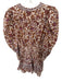 Love The Label Size S Brown & Purple Cotton Long Balloon Sleeve Flowers Dress Brown & Purple / S