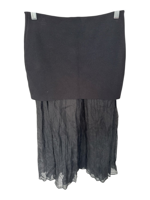 Steve Madden Size S Black Lyocell Fold Over Crinkle Maxi Skirt Black / S