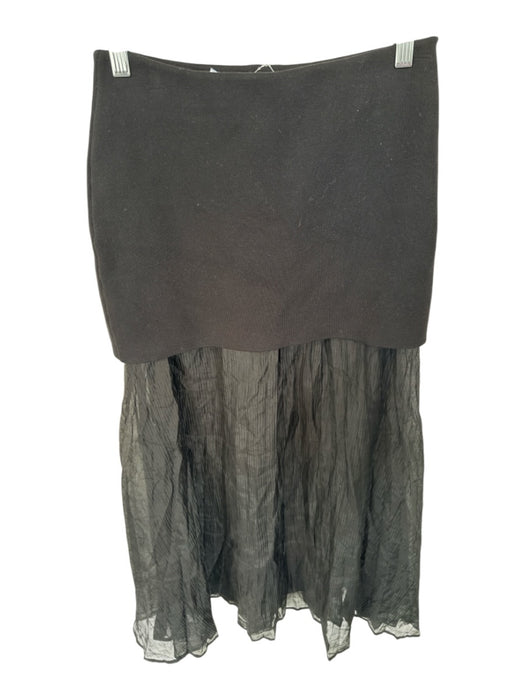 Steve Madden Size S Black Lyocell Fold Over Crinkle Maxi Skirt Black / S