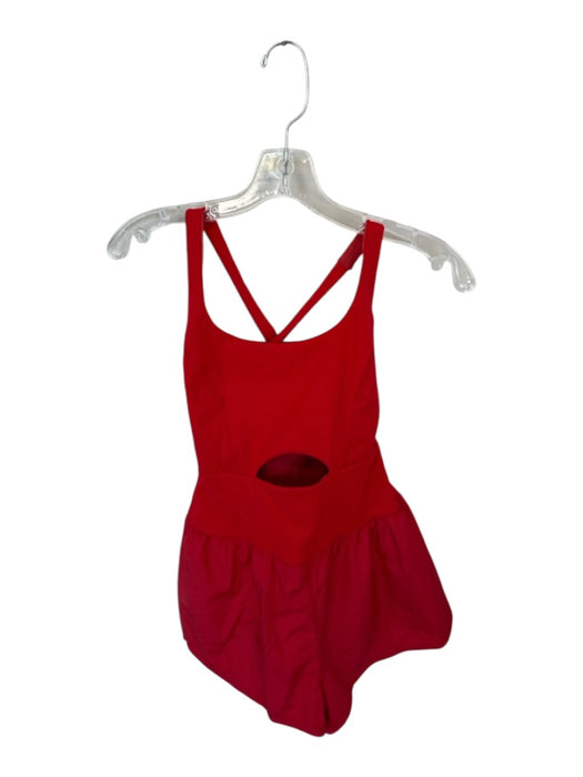 FP Movement Size XS Red Built in bra Keyhole Athletic Romper Red / XS