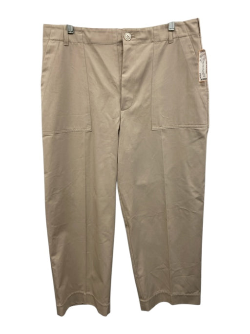 St. John Size 10 Khaki Beige Cotton Patch Pockets High Waist Slight Taper Pants Khaki Beige / 10