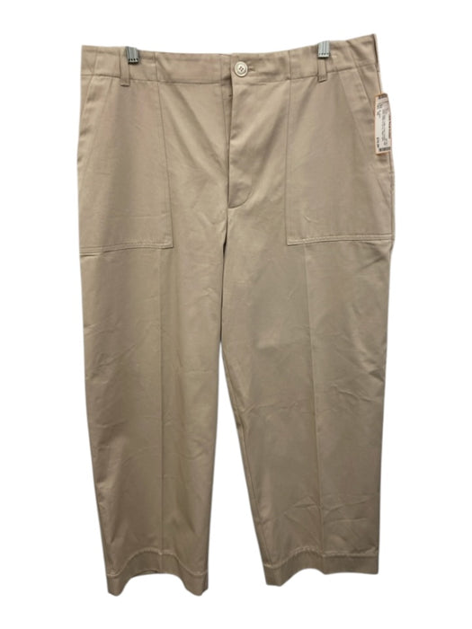 St. John Size 10 Khaki Beige Cotton Patch Pockets High Waist Slight Taper Pants Khaki Beige / 10