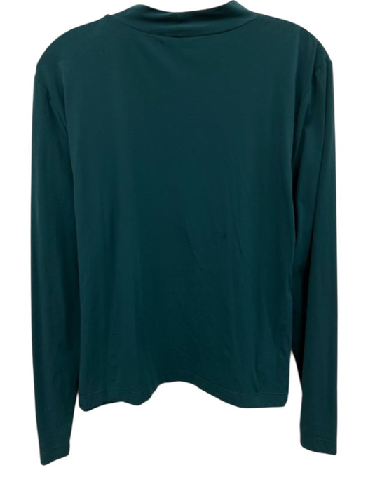 St. John Size L Dark Teal No Fabric Tag High Neck Long Sleeve Stretch Top Dark Teal / L