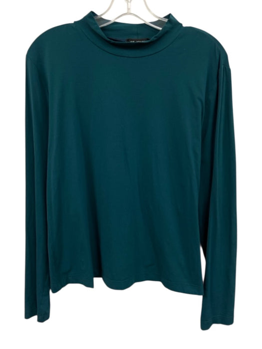 St. John Size L Dark Teal No Fabric Tag High Neck Long Sleeve Stretch Top Dark Teal / L