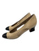 Salvatore Ferragamo Shoe Size 8 Beige & Black Leather Upper Patent Toe Cap Pumps Beige & Black / 8
