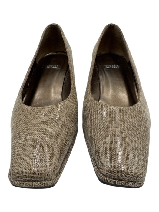 Stuart Weitzman Shoe Size 8 Taupe Brown Leather & Textile Upper Shimmer Pumps Taupe Brown / 8