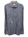 Ledbury Size 18 Blue & White Cotton Plaid Button Up Men's Long Sleeve Shirt Blue & White / 18