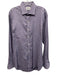 Ledbury Size 17.5 Purple & Blue Print Cotton Plaid Button Up Long Sleeve Shirt Purple & Blue Print / 17.5
