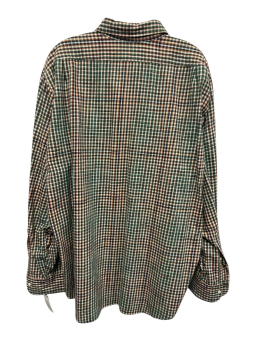 Sid Mashburn Size XXL Green & Red Cotton Plaid Flannel Men's Long Sleeve Shirt Green & Red / XXL