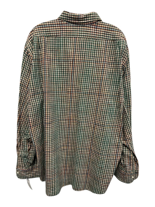 Sid Mashburn Size XXL Green & Red Cotton Plaid Flannel Men's Long Sleeve Shirt Green & Red / XXL