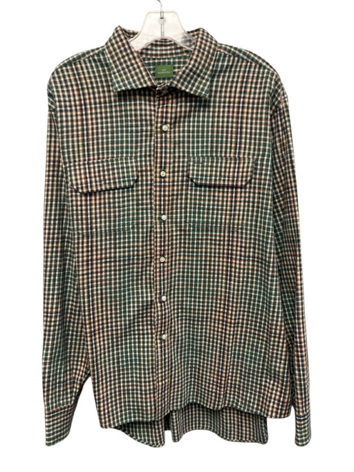 Sid Mashburn Size XXL Green & Red Cotton Plaid Flannel Men's Long Sleeve Shirt Green & Red / XXL