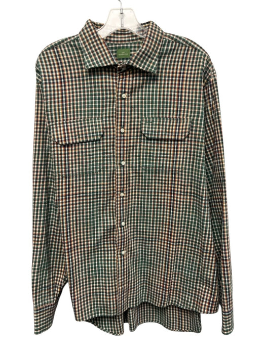 Sid Mashburn Size XXL Green & Red Cotton Plaid Flannel Men's Long Sleeve Shirt Green & Red / XXL