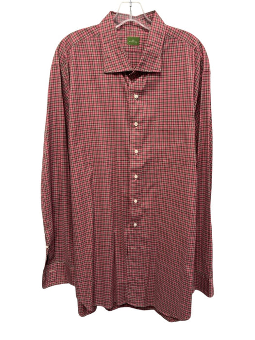 Sid Mashburn Size XXL Red & Beige Cotton Plaid Button Up Men's Long Sleeve Shirt Red & Beige / XXL