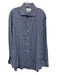 Ledbury Size 17.5 Blue & White Cotton Grid Button Up Men's Long Sleeve Shirt Blue & White / 17.5