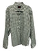 jared lang Size 2XL Green & White Cotton Plaid Button Up Men's Long Sleeve Shirt Green & White / 2XL