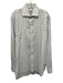 Ledbury Size 17.5 White & Blue Cotton Plaid Button Up Men's Long Sleeve Shirt White & Blue / 17.5