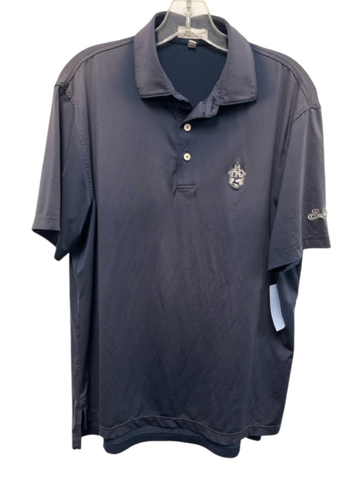 Peter Millar Size M Blue Synthetic Solid Athletic Polo Men's Short Sleeve Blue / M