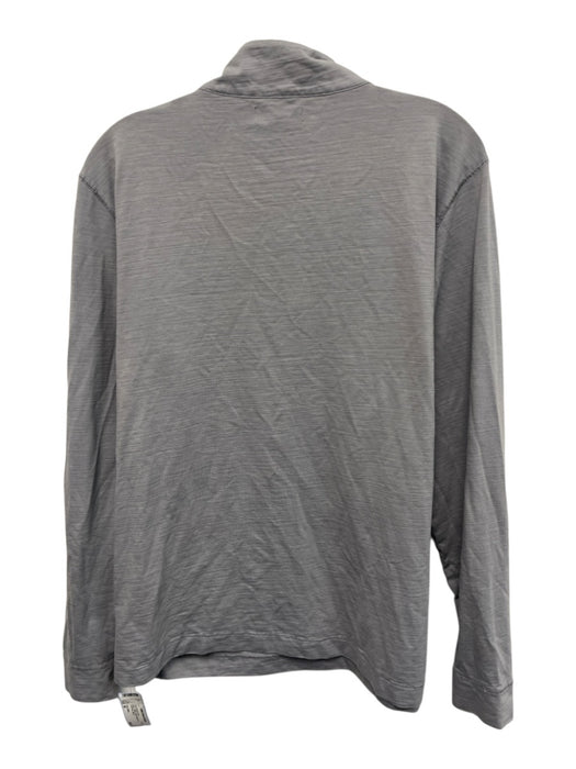 Peter Millar Size M Gray Cotton Solid Quarter Zip Men's Long Sleeve Shirt Gray / M