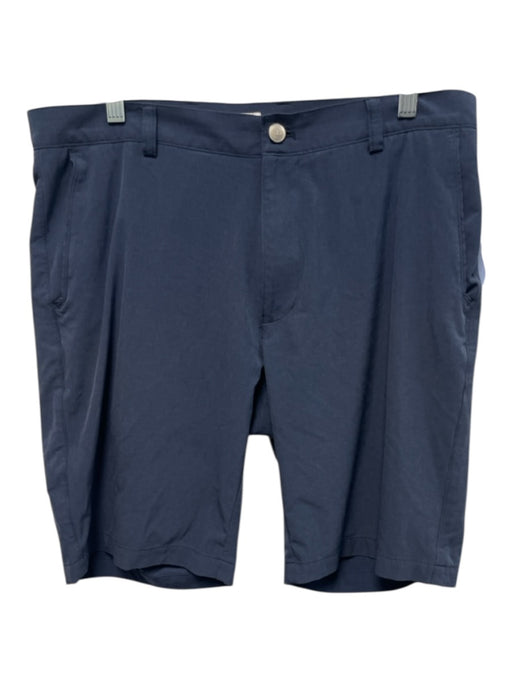 Peter Millar Size 34 Navy Blue Synthetic Solid Khakis Men's Shorts Navy Blue / 34