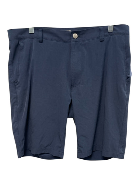 Peter Millar Size 34 Navy Blue Synthetic Solid Khakis Men's Shorts Navy Blue / 34
